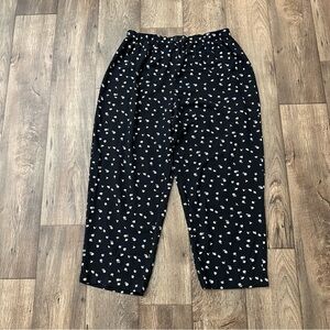 Hillard & Hanson 100% rayon Sz 1X cropped pants floral black print straight